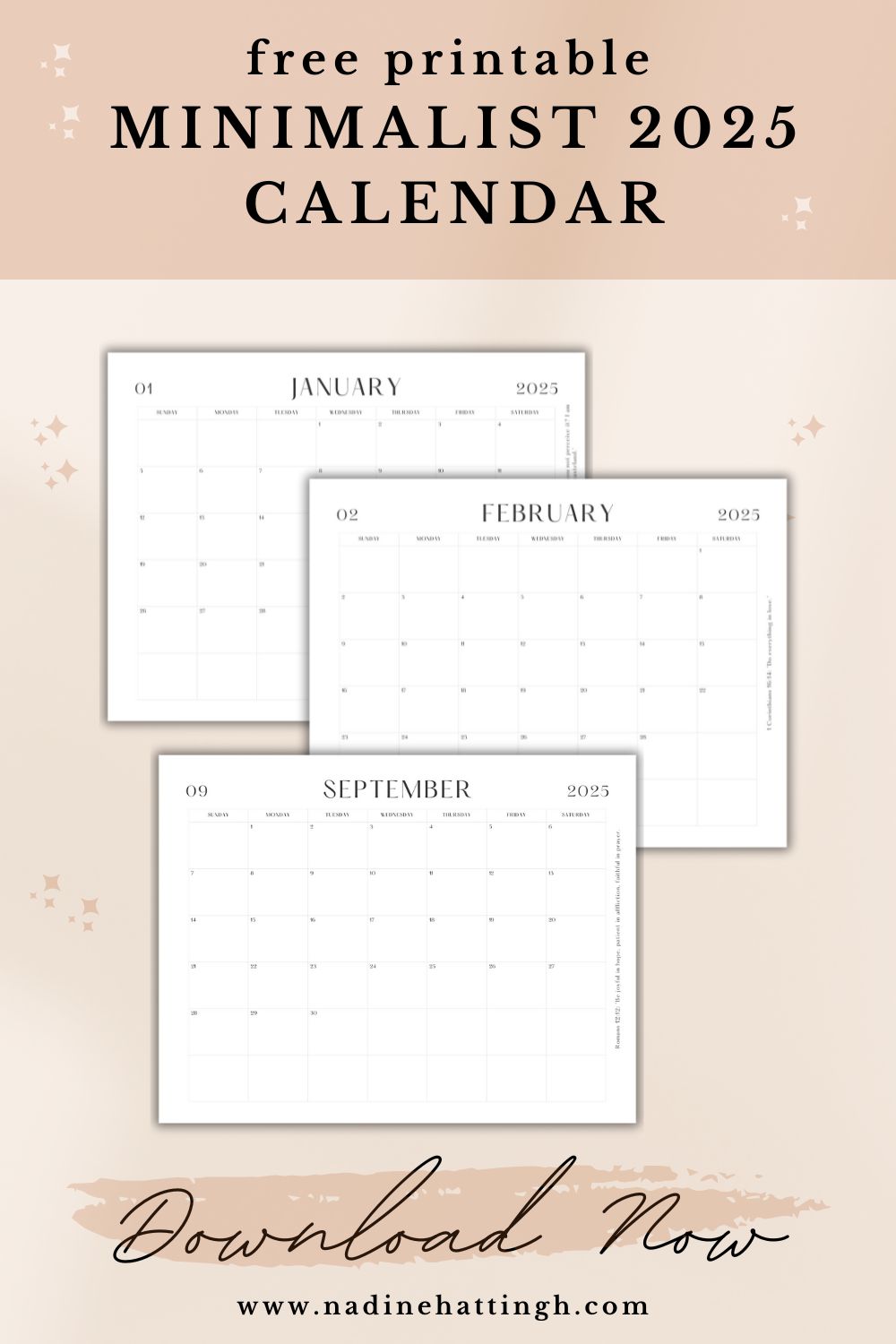 free printable 2025 calendar